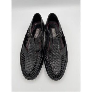Paolo Leone Italian Leather‎ Huarache Loafers Men 10 Woven Artisan Slip Ons READ